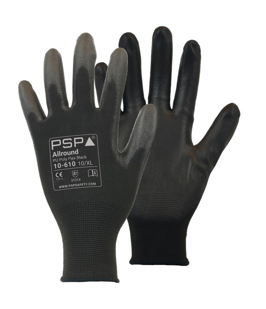 PSP 10-610 PU Zwart Werkhandschoen Per 12 Paar