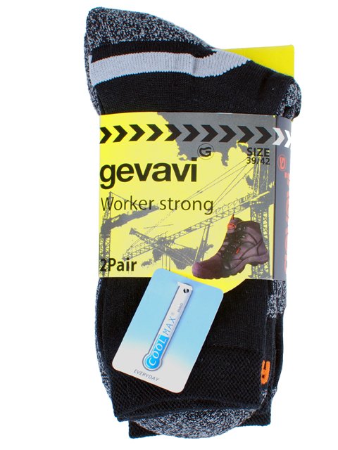 Gevavi Workwear – GW82 Strong sok 2 paar/bundel zwart