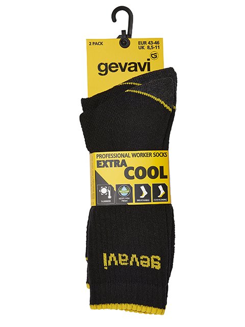 Gevavi – ST04 extra cool sokken 2 paar/bundel zwart