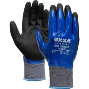 OXXAÂ® Full-Nitrile 14-650 handschoen - zwart/blauw