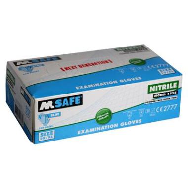 M-Safe 4525 disposable nitril handschoen - blauw