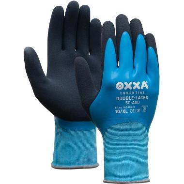 OXXA® Double-Latex 50-400 handschoen - zwart/blauw