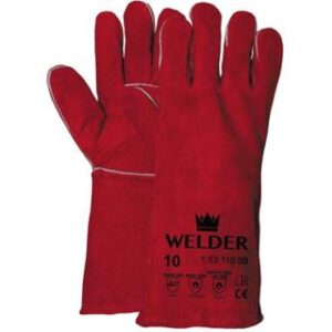 Lashandschoen van rood splitleder - standaard