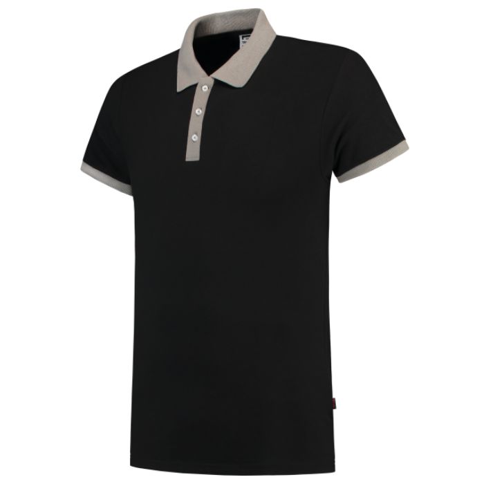 Tricorp Poloshirt Bicolor Fitted 201002 - Black-Grey