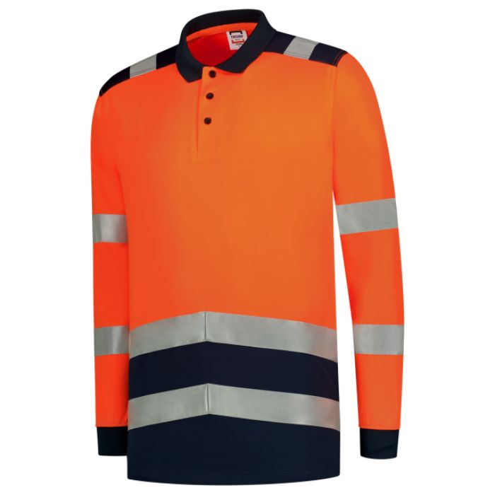 Tricorp Poloshirt High Vis Bicolor Lange Mouw 203008 - Fluor Orange-Ink