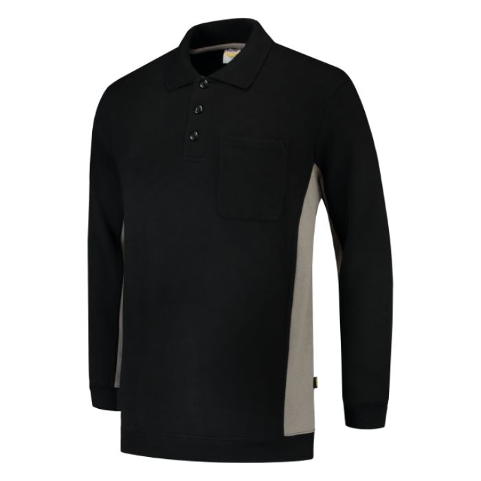 Tricorp Polosweater Bicolor Borstzak 302001 - Black-Grey