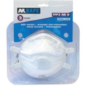 M-Safe 6340 stofmasker FFP3 NR D met uitademventiel in blisterverpakking - wit