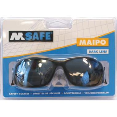 M-Safe Maipo veiligheidsbril in blisterverpakking - zwart/grijs