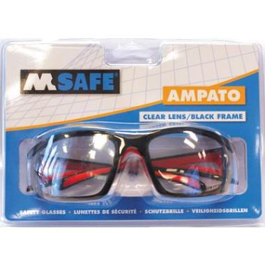 M-Safe Ampato veiligheidsbril in blisterverpakking - zwart/rood