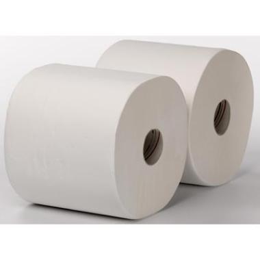 2-laags Maxirol poetsrol, 350 m x 25 cm, cellulose, wit - wit