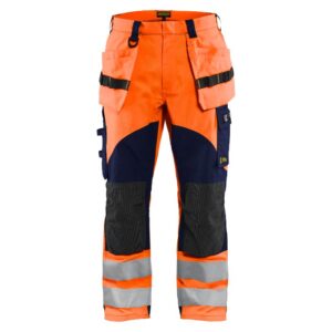 Blåkläder Multinorm inherent werkbroek 15891513 - High Vis Oranje/Marineblauw