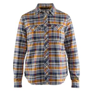 Blåkläder Dames Overhemd Flanel 32091137 - Marineblauw/Oranje