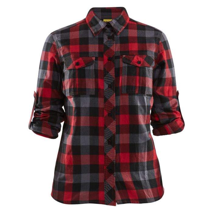 Blåkläder Dames overhemd flanel 32091152 - Rood/Zwart