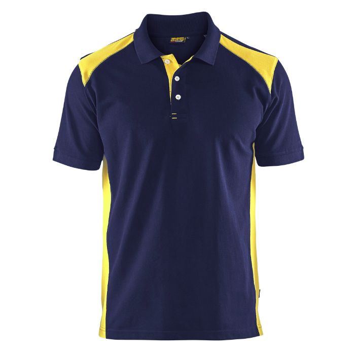 Blåkläder Poloshirt piqué 33241050 - Marine/High Vis Geel