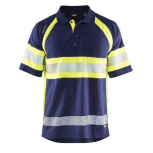 Blåkläder UV-Poloshirt High Vis Klasse 1 33381051 - Marine/High Vis Geel