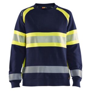 Blåkläder Dames Sweatshirt High Vis 34091158 - Marine/High Vis Geel