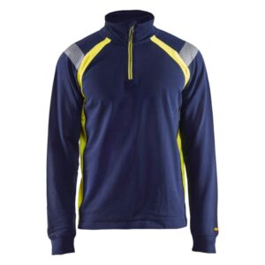 Blåkläder Sweatshirt halve rits Visible 34321158 - Marine/High Vis Geel
