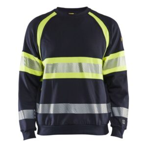Blåkläder Multinorm sweatshirt 34591762 - Marine/High Vis Geel