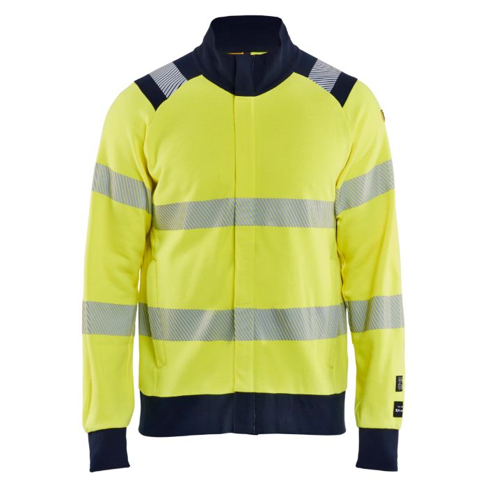 Blåkläder Multinorm Sweatshirt met rits 34611762 - High Vis Geel/Marineblauw