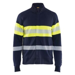 Blåkläder Multinorm Sweatshirt met rits 34621762 - Marine/High Vis Geel