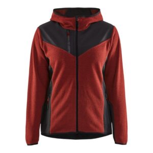 Blåkläder Gebreid damesjack met softshell 59412536 - Gebrand rood/Zwart