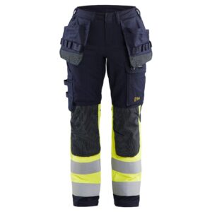 Blåkläder Multinorm Dames werkbroek stretch Inherent 71851512 - Marine/High Vis Geel