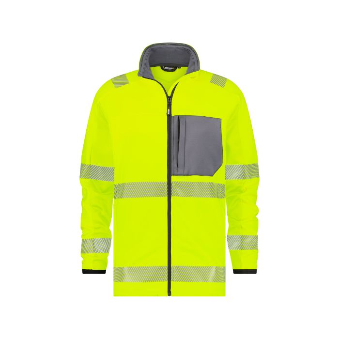 DASSY® Camden Hogezichtbaarheids midlayer jacket 300504 - FLUOROOD/CEMENTGRIJS