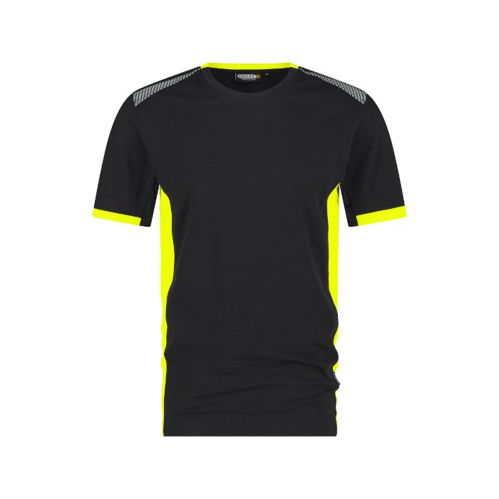 DASSY® Tampico T-shirt 710057 - ZWART/FLUOGEEL