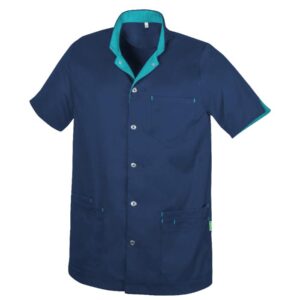De Berkel REMKO Unisex jack Tencel marine/turquoise - marine/turquoise