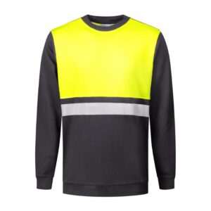 SANTINO Sweater O-hals Helsinki - Graphite / Fluor Yellow