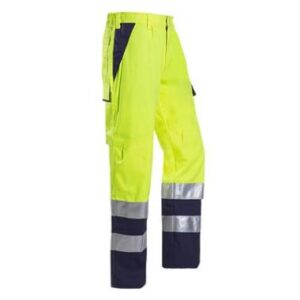 Sioen 013V Royan broek - fluo oranje/marineblauw