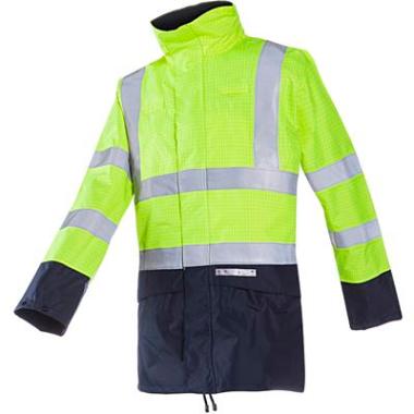 Sioen 9464 Marex parka - fluo geel/marineblauw