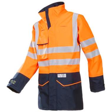 Sioen 7227 Orrington jas - fluo oranje/marineblauw