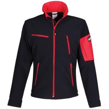 HAVEP 40054 softshell jas - zwart/rood
