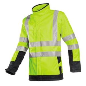 Sioen 9633 Playford softshell jas - fluo geel/marineblauw