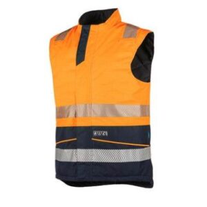 Sioen 9375 Vikja bodywarmer - fluo oranje/marineblauw