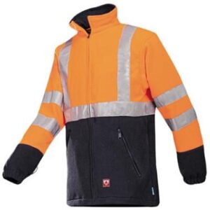 Sioen 496Z Rainier fleece jas - fluo oranje/marineblauw