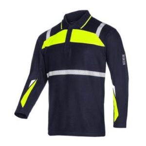 Sioen 581A Telfs Poloshirt - marineblauw/fluo geel