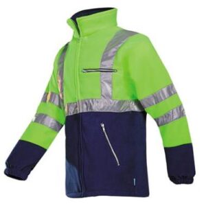 Sioen 497Z Kingley fleece jas - fluo geel/marineblauw