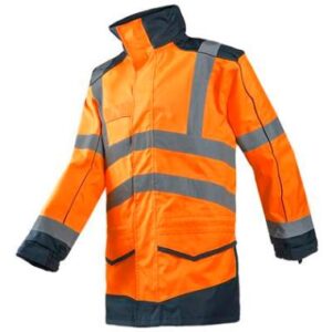 Sioen 166A Anfield parka - fluo oranje/marineblauw