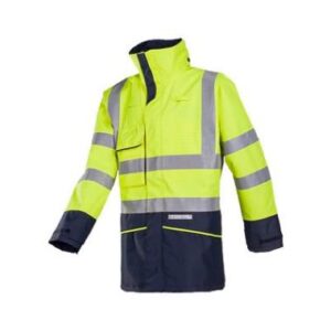 Sioen 7223 Hedland parka - fluo geel/marineblauw