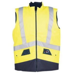 Sioen 9351 Sens bodywarmer - fluo geel/marineblauw