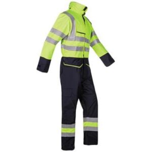 Sioen 7253 Carret winteroverall - fluo geel/marineblauw