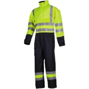 Sioen 5634 Geralton overall - fluo geel/marineblauw