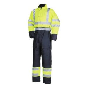 Sioen 5616 Rabaul overall - fluo geel/marineblauw