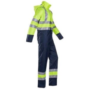 Sioen 6453 Tanner overall - fluo geel/marineblauw