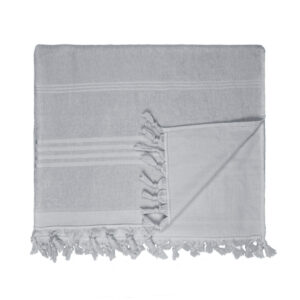 The one Hamam Badstof Handdoek 100 x 165 cm T1-Hamterry borduren - Dark Grey