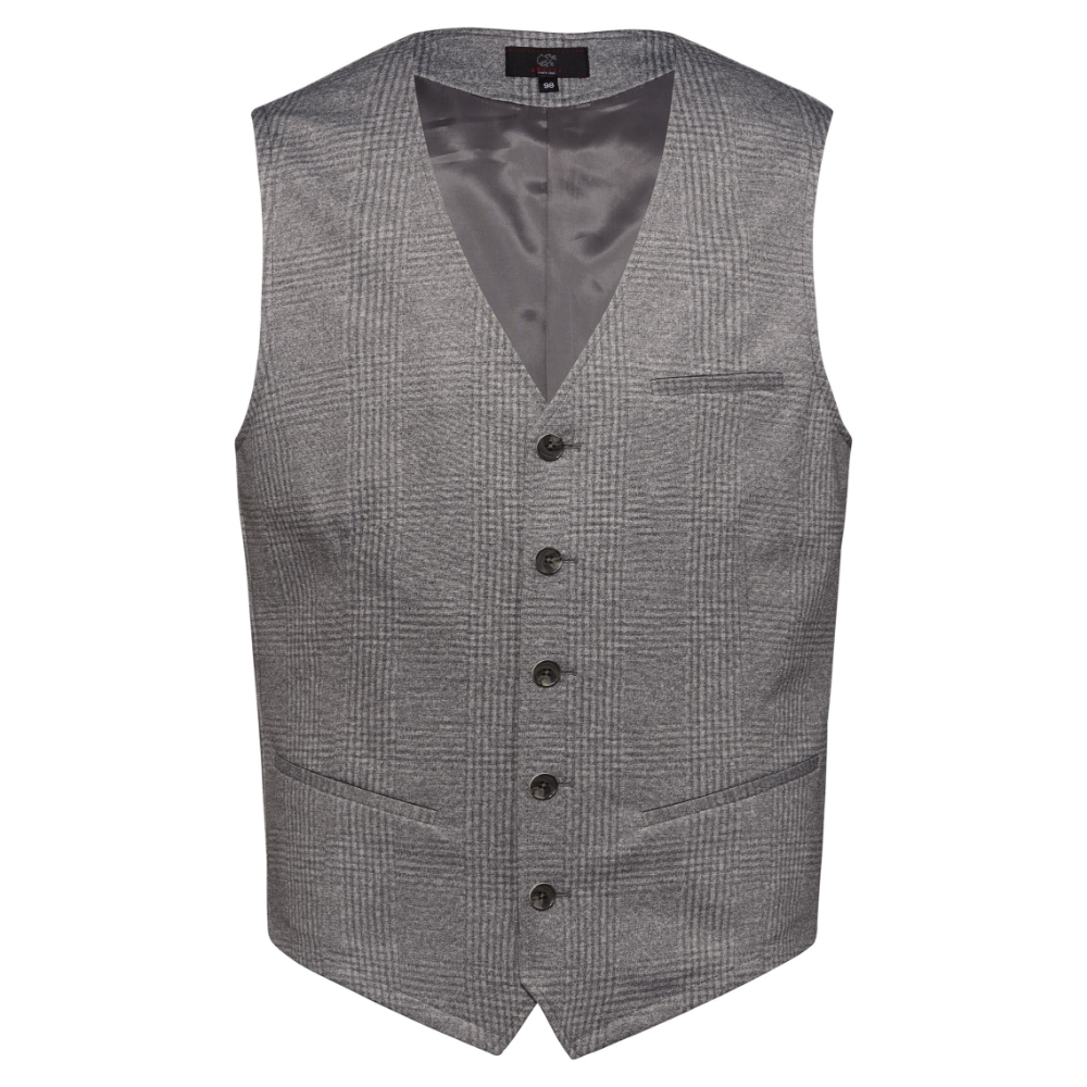 Greiff H jersey gilet RF Casual 1631-2150 - glencheck lichtgrijs