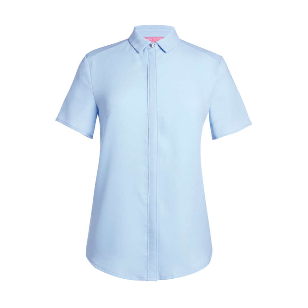 Brook Taverner DISC Venezia S/S Crepe Blouse 2299 - Sky Blue