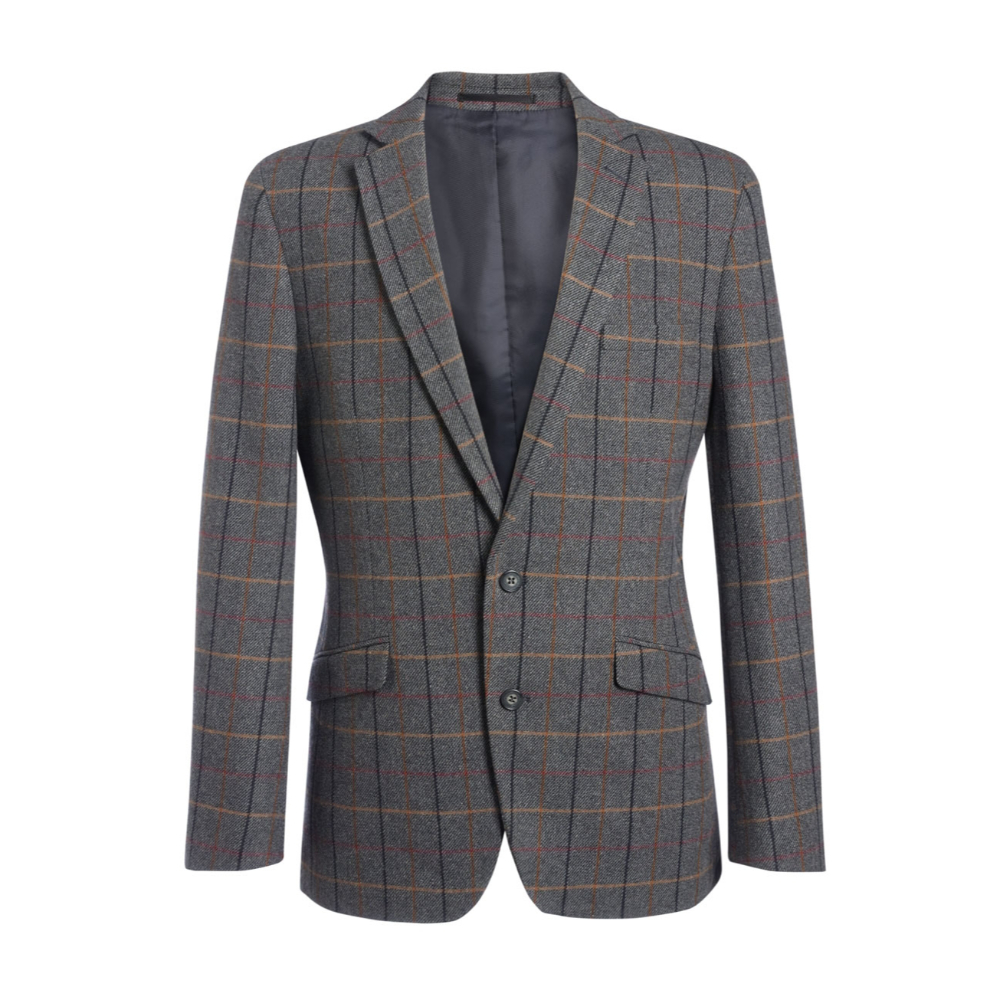 Brook Taverner Quebec Slim Fit Tweed Jacket 3836 - Grey/Brown